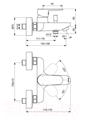 Смеситель Ideal Standard Cerafine O BC500AA