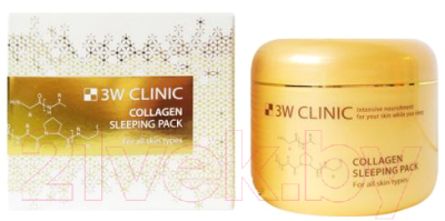 Маска для лица кремовая 3W Clinic Collagen Sleeping Pack ночная (100мл)