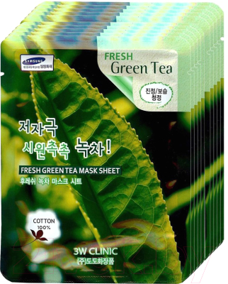 

Набор масок для лица 3W Clinic, Fresh Green tea Mask Sheet