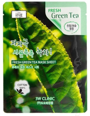 Изображение товара Маска для лица тканевая 3W Clinic Fresh Green tea Mask Sheet