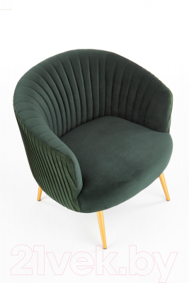 Кресло мягкое Halmar Crown (темно-зеленый/золото)