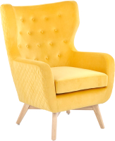 Кресло мягкое Halmar Marvel (желтый/натуральный) - 