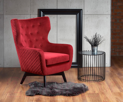 Кресло мягкое Halmar Marvel (бордовый/черный) - Фото другой расцветки в интерьере 