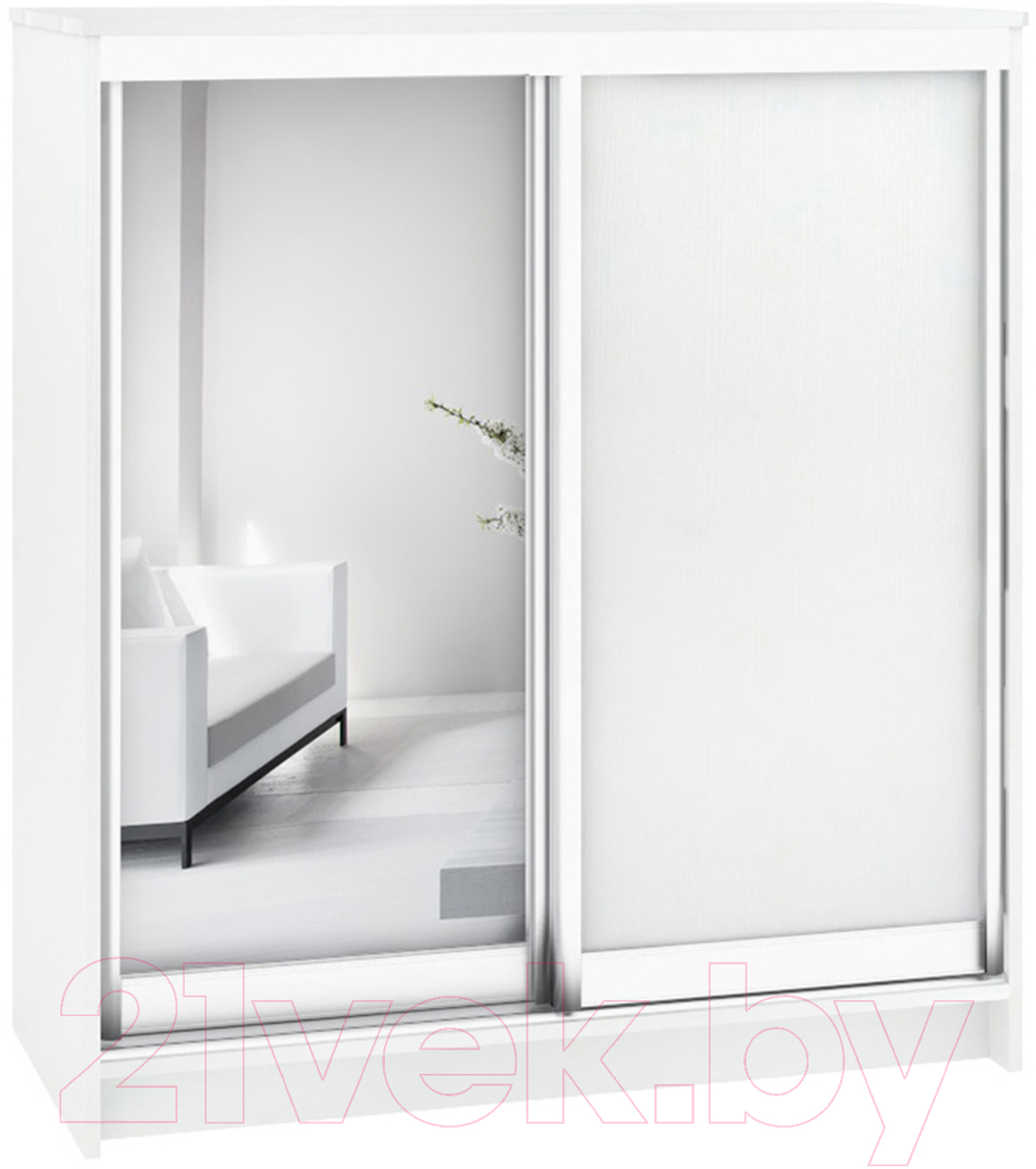 Шкаф для обуви Кортекс-мебель Сенатор ШК41 Классика ДСП с зеркалом (белый)