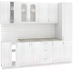Кухонный гарнитур Кортекс-мебель Корнелия Ретро 2.4м (ясень белый/марсель) - 