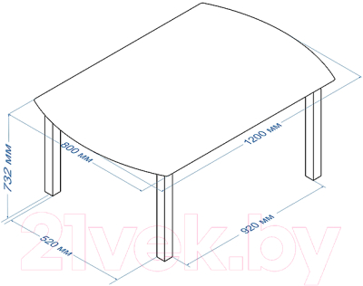 Обеденный стол Алмаз-Люкс СО-Д-03-24 (лайм) - Схема