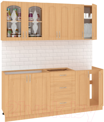 

Готовая кухня Кортекс-мебель, Корнелия Ретро 1.9м без столешницы