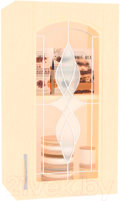 Шкаф навесной для кухни Кортекс-мебель Корнелия Ретро ВШ40ст (венге светлый)