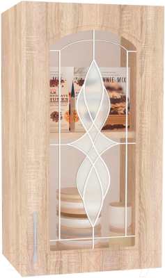 Шкаф навесной для кухни Кортекс-мебель Корнелия Ретро ВШ40ст (дуб сонома)