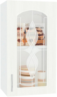 Шкаф навесной для кухни Кортекс-мебель Корнелия Ретро ВШ40ст (ясень белый) - 