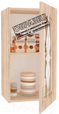 Шкаф навесной для кухни Кортекс-мебель Корнелия Ретро ВШ40ст (ясень белый)
