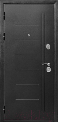 Входная дверь Гарда Троя серебро Царга Лиственница бежевый (96х205, левая)