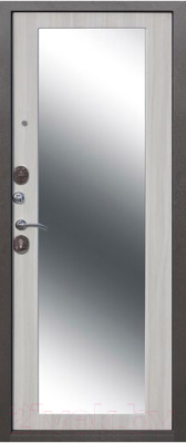 Входная дверь Гарда Троя серебро Maxi Белый ясень (96х205, левая)