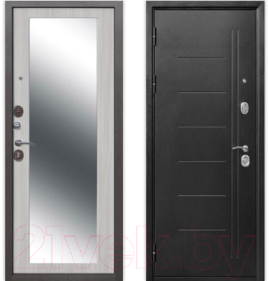 Входная дверь Гарда Троя серебро Maxi Белый ясень (86х205, левая)