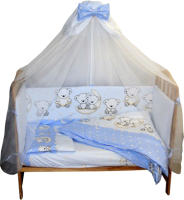 Комплект постельный для малышей Баю-Бай Ми-ми Мишки / К20-ММ4 (голубой) - 