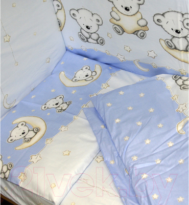 Комплект постельный для малышей Баю-Бай Ми-ми Мишки / К20-ММ4 (голубой)
