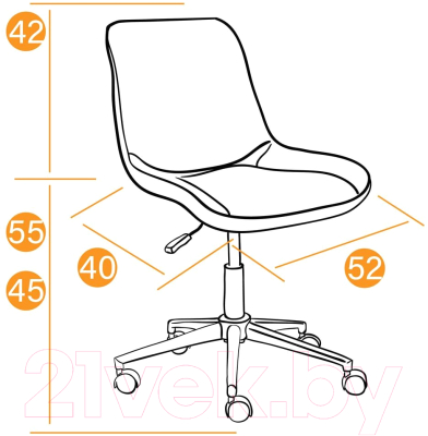 Кресло офисное Tetchair Style флок (коричневый)