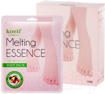 Маска для ног Koelf Melting Essence Foot Pack смягчающая носочки (10шт)