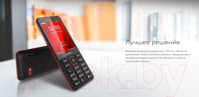 Мобильный телефон Texet TM-309 (черный/красный)