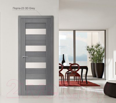 Дверь межкомнатная el'Porta 3D-Graf Порта-23 60x200 (Grey)