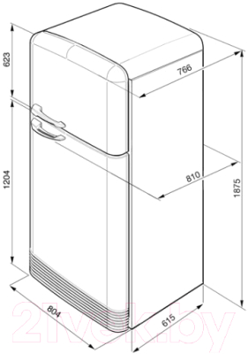 Холодильник с морозильником Smeg FAB50RBL