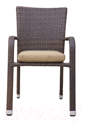 Кресло садовое Седия Montenegro с бежевой подушкой 30мм (steel/коричневый)