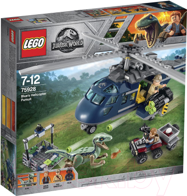 Конструктор Lego Jurassic World Погоня за Блю на вертолёте 75928