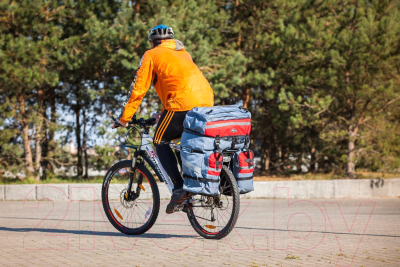 Сумка велосипедная Турлан Мустанг-50 (серый/красный)