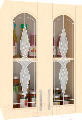 Шкаф навесной для кухни Кортекс-мебель Корнелия Ретро ВШ50ст (венге светлый)