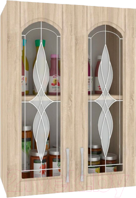 Шкаф навесной для кухни Кортекс-мебель Корнелия Ретро ВШ50ст (дуб сонома)