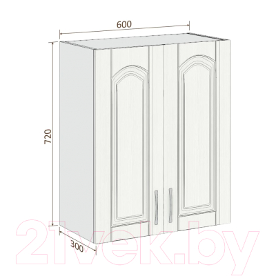 Шкаф навесной для кухни Кортекс-мебель Корнелия Ретро ВШ60 (венге светлый)