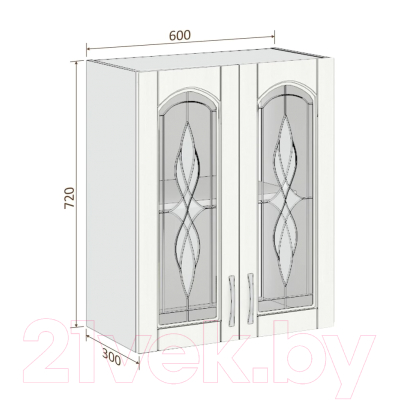 Шкаф навесной для кухни Кортекс-мебель Корнелия Ретро ВШ60ст (венге светлый)