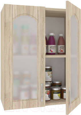 Шкаф навесной для кухни Кортекс-мебель Корнелия Ретро ВШ60ст (дуб сонома)