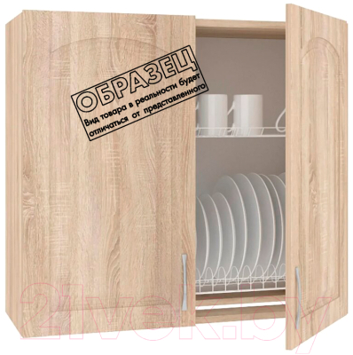 Шкаф навесной для кухни Кортекс-мебель Корнелия Ретро ВШ80с (ясень белый)