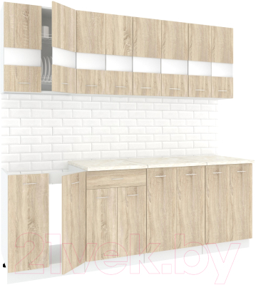 Кухонный гарнитур Кортекс-мебель Корнелия Экстра 2.3м (дуб сонома/мадрид)