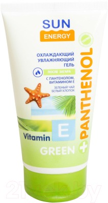 Гель после загара Sun Energy Green Panthenol Охлаждающий С Пантенолом и Витамином Е (150мл)