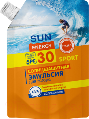 

Эмульсия солнцезащитная Sun Energy, Для загара водостойкая SPF 30