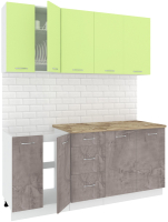 Кухонный гарнитур Кортекс-мебель Корнелия Лира 1.8м (зеленый/оникс/мадрид) - 