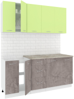 Готовая кухня Кортекс-мебель Корнелия Лира 1.8м (зеленый/оникс/марсель) - 