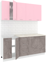 Готовая кухня Кортекс-мебель Корнелия Лира 1.8м (розовый/оникс/королевский опал) - 