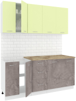 Кухонный гарнитур Кортекс-мебель Корнелия Лира 1.8м (салатовый/оникс/мадрид) - 