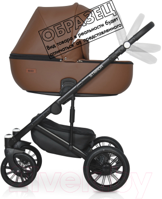 Детская универсальная коляска Ray Strada 2 в 1 (09/коричневый/бежевая кожа)