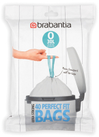Пакеты для мусора Brabantia PerfectFit O 30л / 124846 (40шт, белый) - 