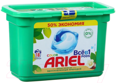 

Капсулы для стирки Ariel, Liquid Capsules масло ши