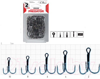 Набор крючков рыболовных COBRA 004 / CT330-004 (25шт)