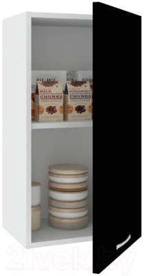 Шкаф навесной для кухни Кортекс-мебель Корнелия Лира ВШ40 (черный)