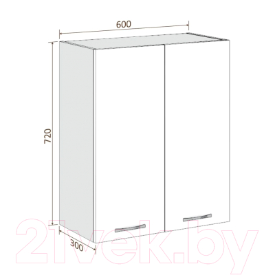 Шкаф навесной для кухни Кортекс-мебель Корнелия Лира ВШ60 (белый)