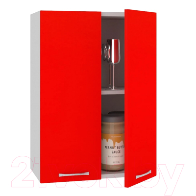 Шкаф навесной для кухни Кортекс-мебель Корнелия Мара ВШ50 (красный)