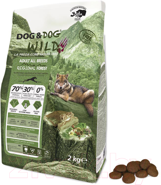 Сухой корм для собак Gheda Petfood Dog&Dog Wild Regional Forest со свининой, кабаном и оленем (2кг) — фото 2
