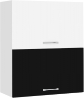 Шкаф навесной для кухни Кортекс-мебель Корнелия Мара ВШ60-2г (белый/черный) - 